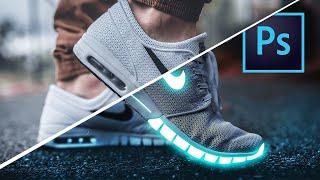 Neon Glowing Sneakers Photo Effect [Photoshop Tutorial #1]