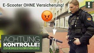 "Straftat, ey!"  E-Scooter Fahrer sieht FEHLER nicht ein! | Kabel Eins | Achtung Kontrolle