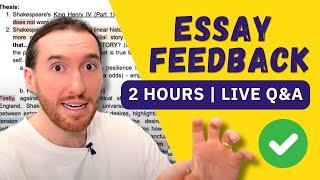 Essay Writing Hacks: 2 HOURS of Live Q&A with Students