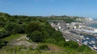 Dover, panorama i zbliżenie na Dover Castle