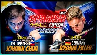 PINOY LABAN SA NO.1 PLAYER: JOHANN CHUA VS JOSHUA FILLER | SPANISH 9-BALL OPEN - PINOY COMMENTARY