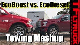 2017 Ford F-150 EcoBoost 10-Speed vs Ram 1500 EcoDiesel 8-Speed Towing MPG Review