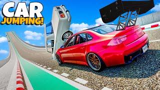 Jumping RANDOM Cars Down a MASSIVE Ramp in BeamNG Drive!