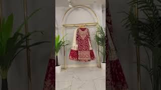 @KSHKIN @Sakshi Sindhi Pakistani Latest Red and white wedding furshy garara #bridalwear