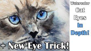 How to Watercolor Paint Cat Eyes +BONUS my new AMAZING trick 4 Eyes - Rembrandt's Windmill Principle