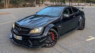 STRAIGHT PIPED Mercedes C63 AMG TERRORIZES THE STREETS !!