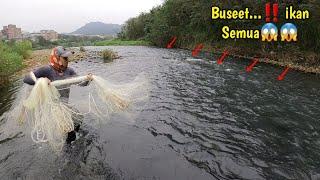 JALA IKAN DISUNGAI DANGKAL SARANG IKAN BANDENG LIAR | NET FISHING