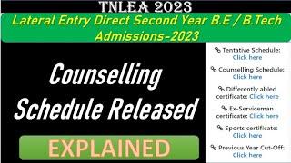 TNLEA 2023 || Counselling Schedule Released Explained || Info Camp