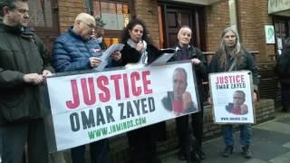 Justice for Omar Zayed - Protest outside Palestinian Embassy, London  8th Jan 2016 [Inminds]