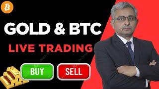 BTC & Gold Live Trading Session | XAU USD Analysis Learning with Practical | $3200 or 3300?