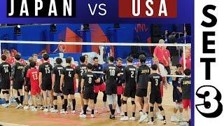 Japan vs USA | SET 3 | VNL 2024 - June 23, 2024