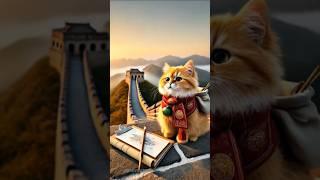 Explorer Kitty at the Great Wall! A Journey of Art, Jade, and Red Silk  #kitten #kitty #greatwall