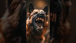 Angry German shepherd dog barking 