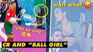 Cristiano Ronaldo make ball girl happy  and Georgina reaction on that ‍