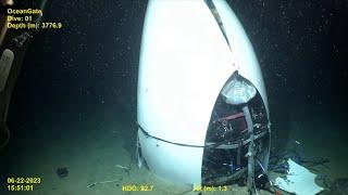 VIDEO: OceanGate Titan submersible tail cone seen at bottom of the ocean