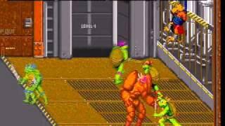 Teenage Mutant Ninja Turtles TMNT playthrough Konami 4-players arcade game -Not MAME-