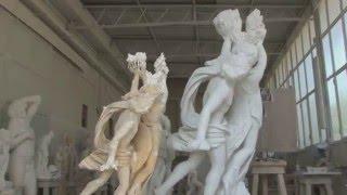 Frilli Gallery 1860  The Carving of a marble block  Apollo & Daphe replica after Lorenzo Bernini