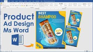 Product Ad Design in Ms Word Tutorial || How to Design Ad Banner in Microsoft Office Word