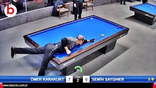 3 Cushion billiards SEMİH SAYGINER vs ÖMER KARAKURT // 3 BANT BİLARDO ŞAMPİYONASI ANKARA