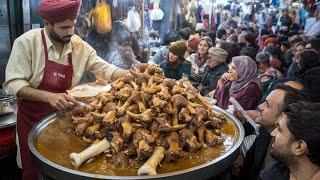 HUGE QUANTITY OF MAKING MUTTON SIRI PAYE | ISLAMABAD BEST STREET FOOD BEEF PAYE