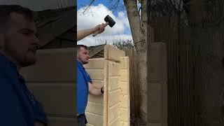 Log cabin building #logcabin #gardenroom #lincolnlogs #diy #asmr #shorts