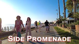 SIDE PROMENADE \ Beach. Walking tour 4K TURKIYE 2024 #side #turkey #beach