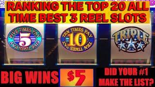 JACKPOTS! HANDPAYS! BIG WINS! Top 20 old school 3 reel casino slots of all time! Ranking 1-20!