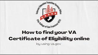 How to find your VA Certificate of Eligibility online