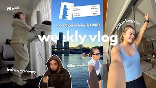 weekly vlog: marathon training is HARD, longest run ever, pr haul, the ups + downs, inner thoughts