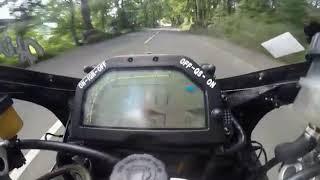 TT Near Miss On board footage of Carl Fogarty Classic TT parade lap near miss at Ballacraine.