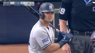 JASSON DOMINGUEZ HOMERS IN HIS FIRST MAJOR LEAGUE AT BAT AS A YANKEE  