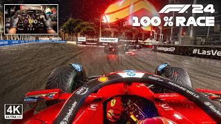 Charles Leclerc's Ferrari SF24 - F1 24 100% Race Las Vegas GP | Steering Wheel Gameplay