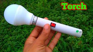 How to make rechargeable torch using lithium battery and LED bulb