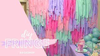 The easiest DIY Fringe Tablecloth Party Backdrop Ever!!