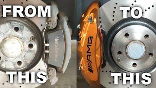 UPGRADE your MERCEDES Brake Calipers Easily! Plug-n-play Custom DIY! AMG Style Brakes!