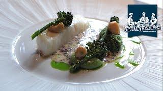 Poached Gigha Halibut with smoked almond pesto and seaweed butter sauce recipe by Matt Worswick