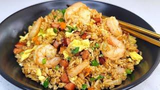 Sausage & shrimp fried rice| full recipe| quick & easy better than take-out
