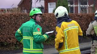 Schuur en twee woningen in brand in Drentse Roderwolde