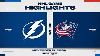 NHL Highlights | Lightning vs. Blue Jackets - November 21, 2024