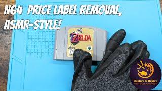 N64 cart price label removal, ASMR-style!