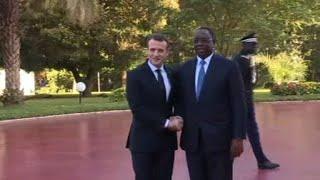 Emmanuel Macron meets with Senegalese counterpart Macky Sall