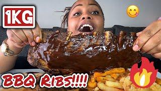 Let's Eat 1KG BBQ RIBS|SOUTH AFRICAN MUKBANG 