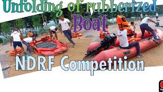 Rubberized Boat:NDRF One Minute Drill.  #boatcapsize  #disaster #boattragedy #training #raft #flood