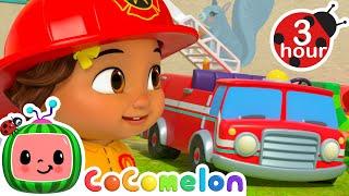 Wheels on Nina's Fire Truck  CoComelon Nursery Rhymes & Kids Songs | 3 HOURS | After School