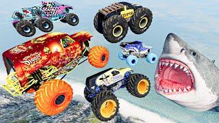 Monster Trucks Sky Jumps and Crashes #51 BeamNG Drive Monster Jam