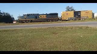 CSX Mixed Short Freight train Leads to Flomaton Alabama 10-24-24