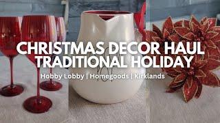 CHRISTMAS DECOR SHOP WITH ME || DEEP RED  THEME || HOBBY LOBBY || HOMEGOODS