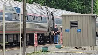 Amtrak #107 leads the eastbound Pennsylvanian at Lewistown, PA (05/07/2024)