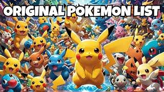 Top 50 Original Pokemon Characters ️