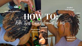 HOW TO: Rope Twist|| I had an uneven amount of locs?! Detailed Walkthrough  Issalocstyle